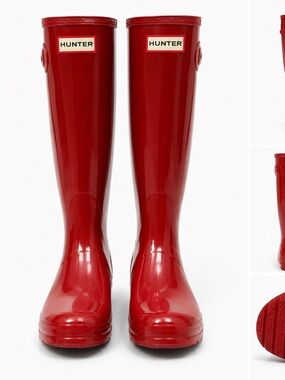 Hunter Gloss Red Tall Women's Rain Boots